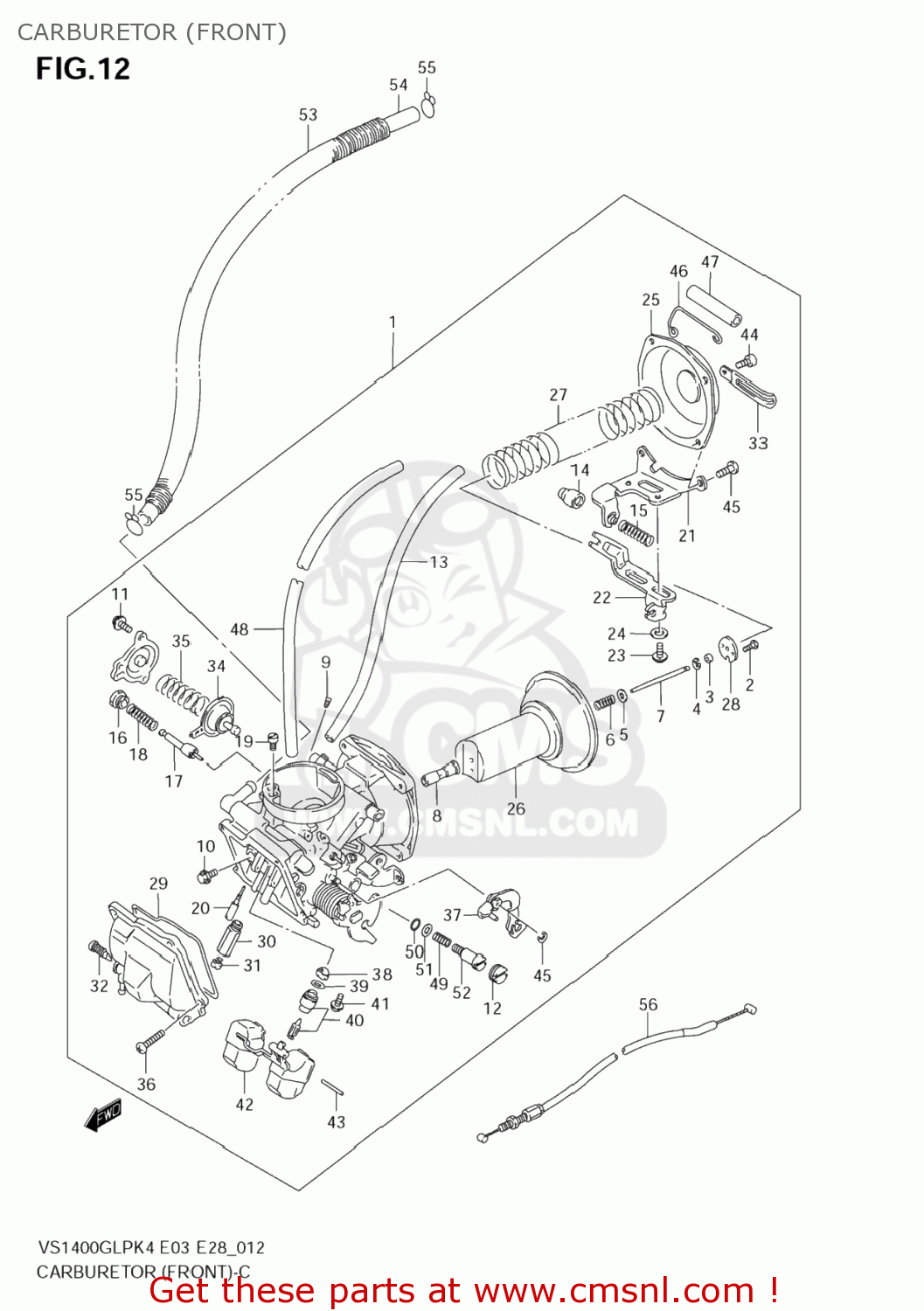 CARBURETOR (FRONT) VS1400GLP BOULEVARD S83 2005 (K5) CALIFORNIA (E33)