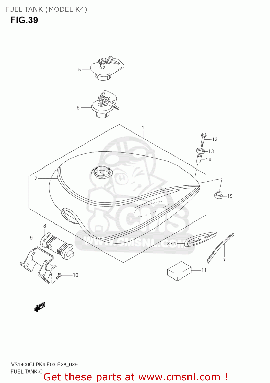 FUEL TANK (MODEL K4) VS1400GLP BOULEVARD S83 2005 (K5) CALIFORNIA (E33)