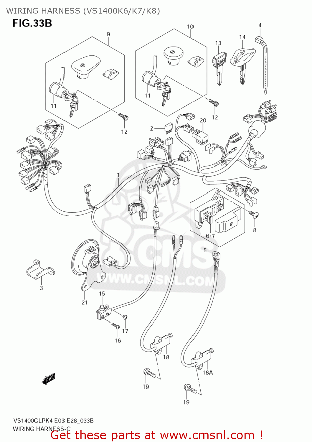 WIRING HARNESS (VS1400K6/K7/K8) VS1400GLP BOULEVARD S83 2005 (K5) CALIFORNIA (E33)