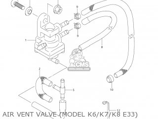 AIR VENT VALVE (MODEL K6/K7/K8 E33) - VS1400GLP BOULEVARD S83 2005 (K5) CALIFORNIA (E33)
