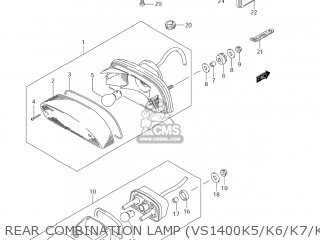 REAR COMBINATION LAMP (VS1400K5/K6/K7/K8) - VS1400GLP BOULEVARD S83 2005 (K5) CALIFORNIA (E33)