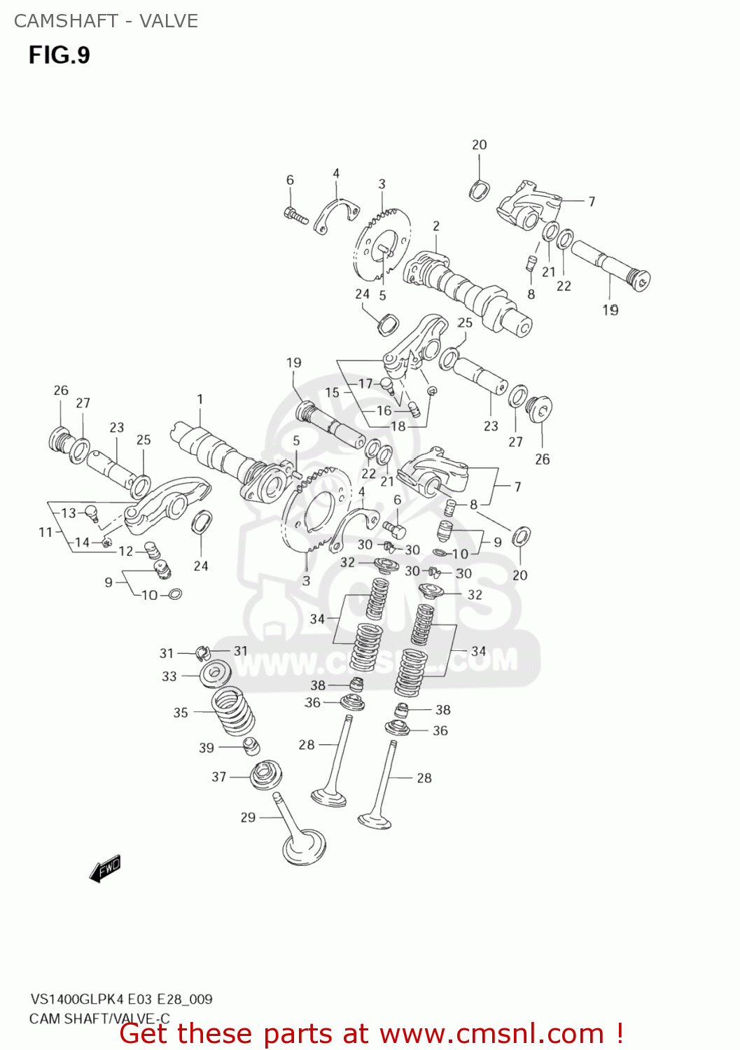 CAMSHAFT - VALVE VS1400GLP BOULEVARD S83 2006 (K6) CALIFORNIA (E33)
