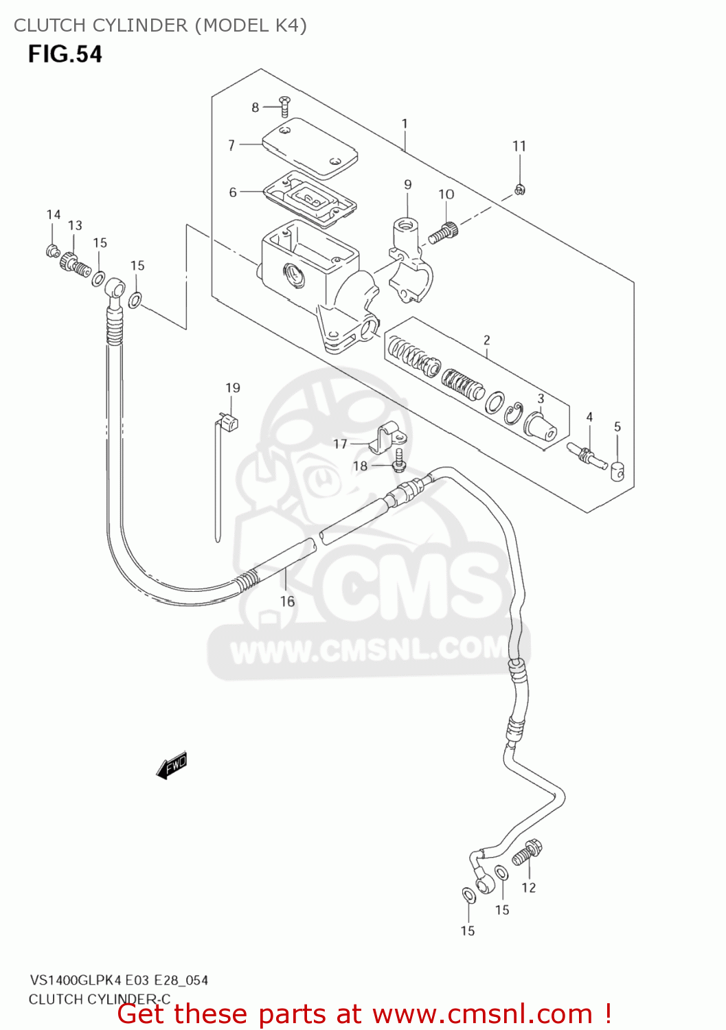 CLUTCH CYLINDER (MODEL K4) VS1400GLP BOULEVARD S83 2006 (K6) CALIFORNIA (E33)