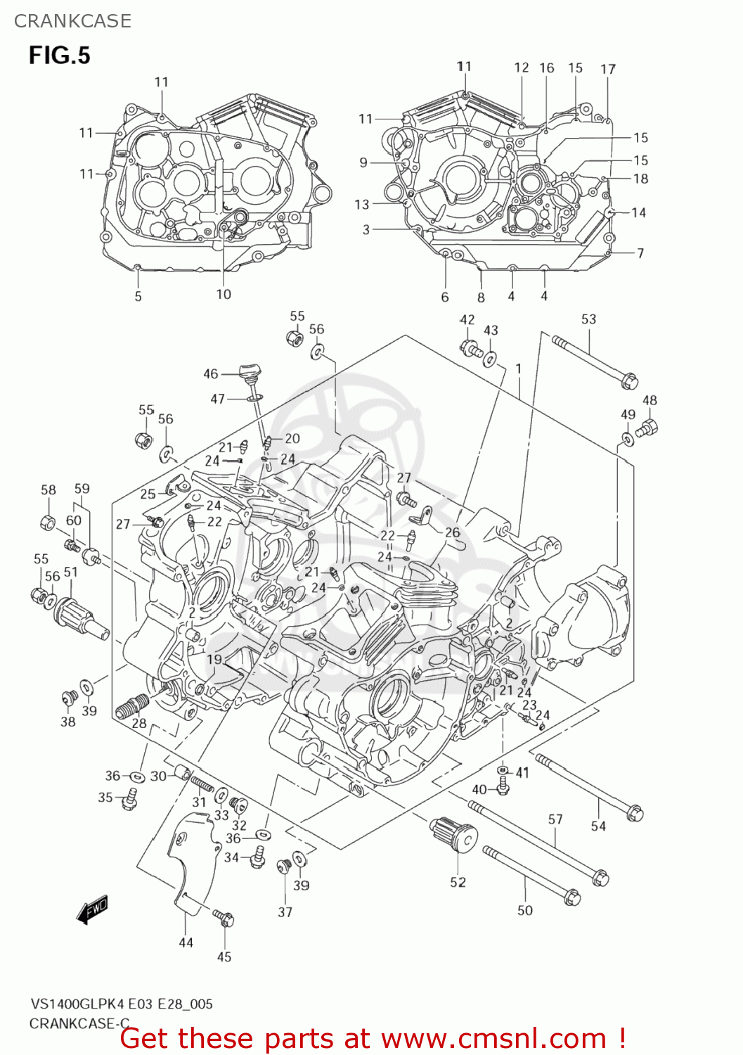 CRANKCASE VS1400GLP BOULEVARD S83 2006 (K6) CALIFORNIA (E33)