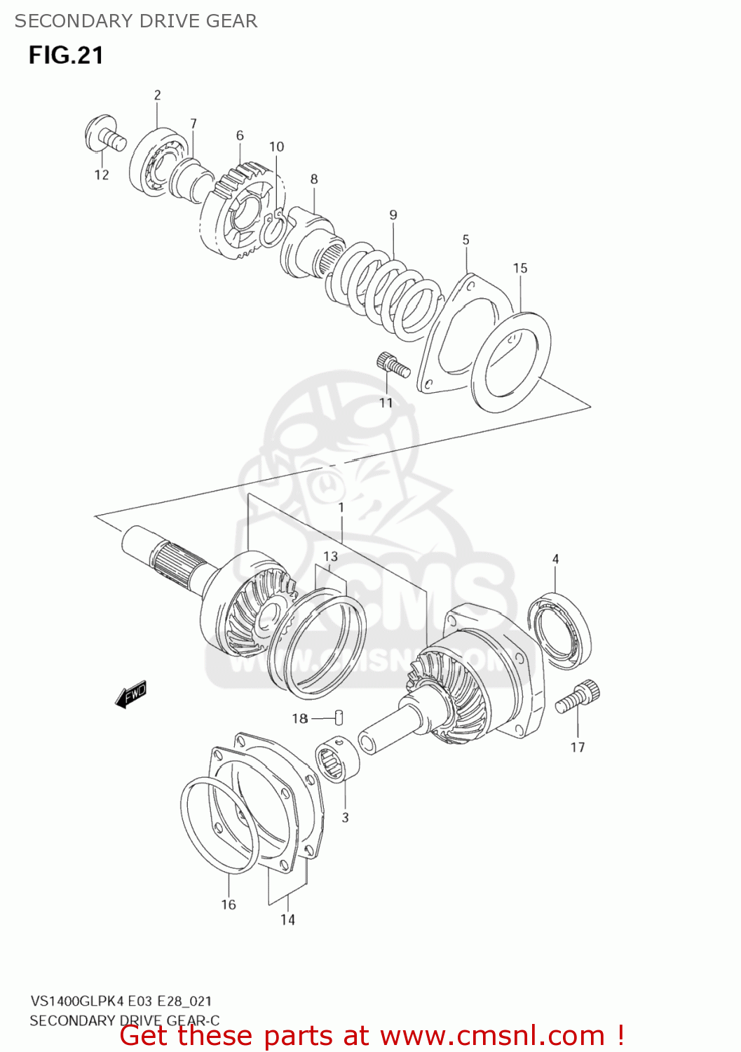 SECONDARY DRIVE GEAR VS1400GLP BOULEVARD S83 2006 (K6) CALIFORNIA (E33)