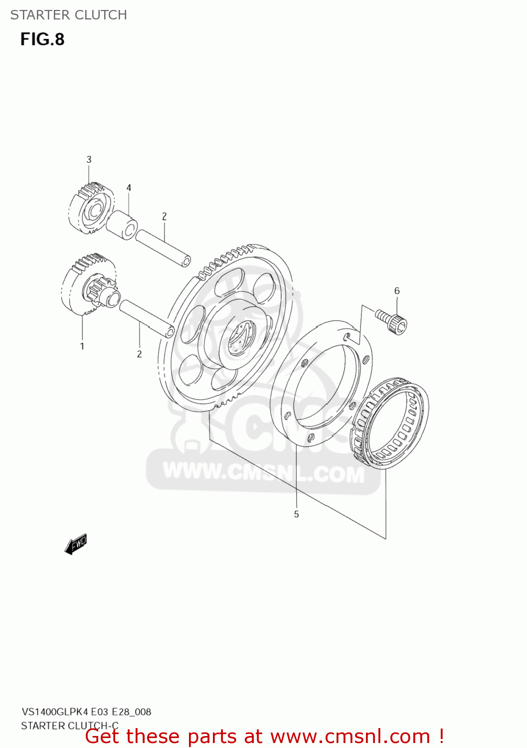 STARTER CLUTCH VS1400GLP BOULEVARD S83 2006 (K6) CALIFORNIA (E33)