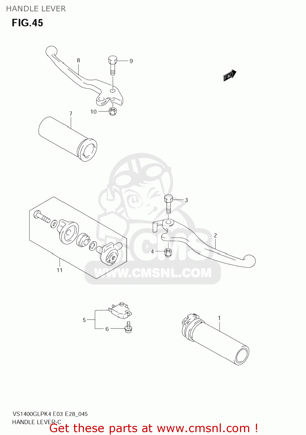 HANDLE LEVER VS1400GLP BOULEVARD S83 2007 (K7) CALIFORNIA (E33)