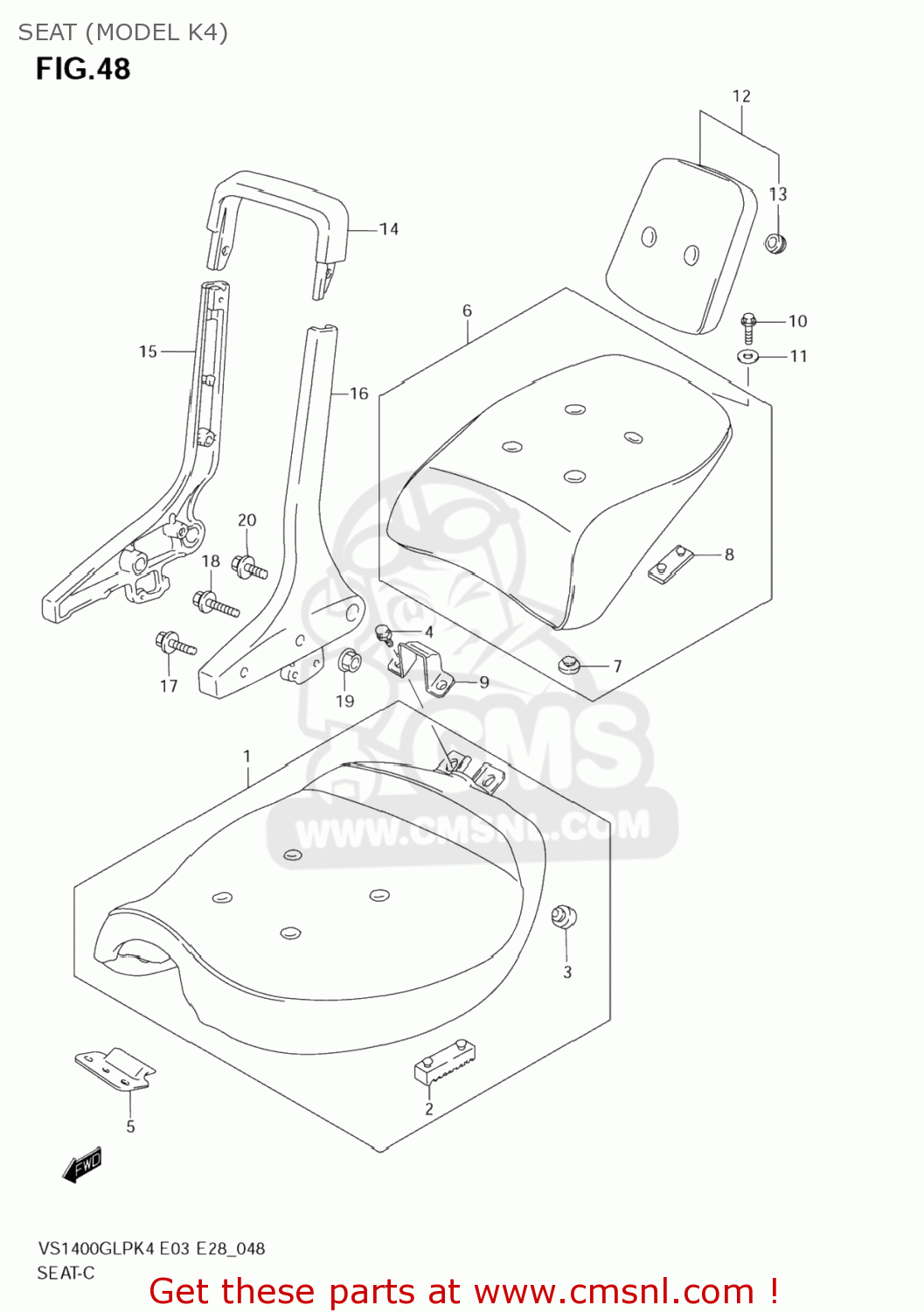 SEAT (MODEL K4) VS1400GLP BOULEVARD S83 2007 (K7) CALIFORNIA (E33)