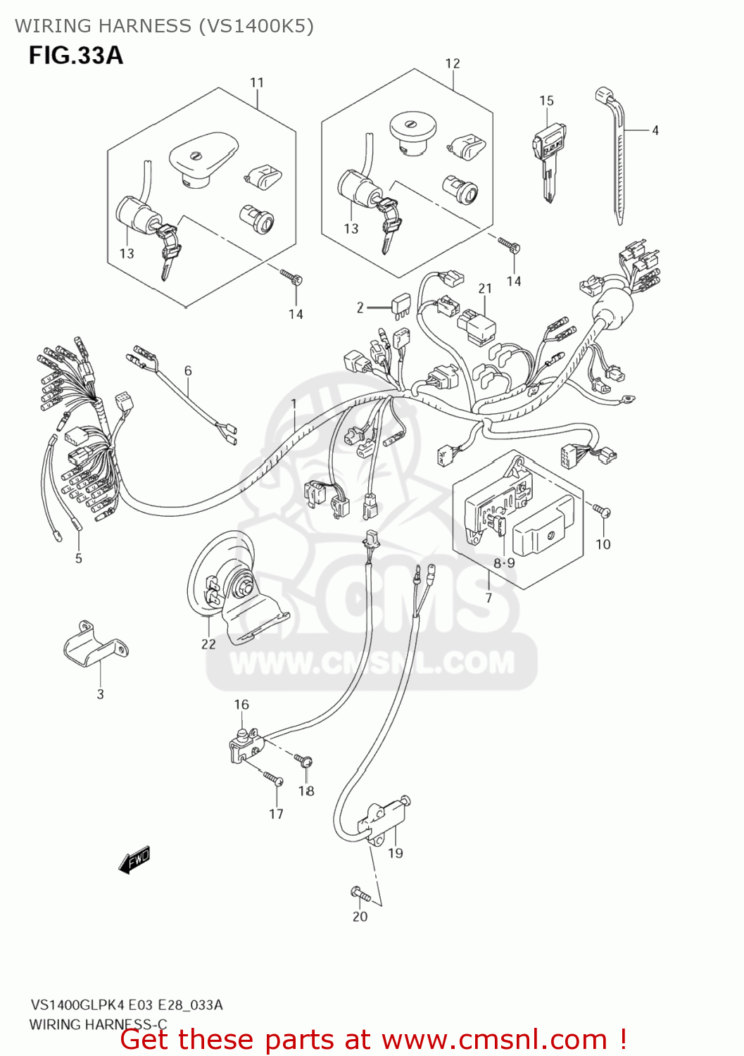 WIRING HARNESS (VS1400K5) VS1400GLP BOULEVARD S83 2007 (K7) CALIFORNIA (E33)