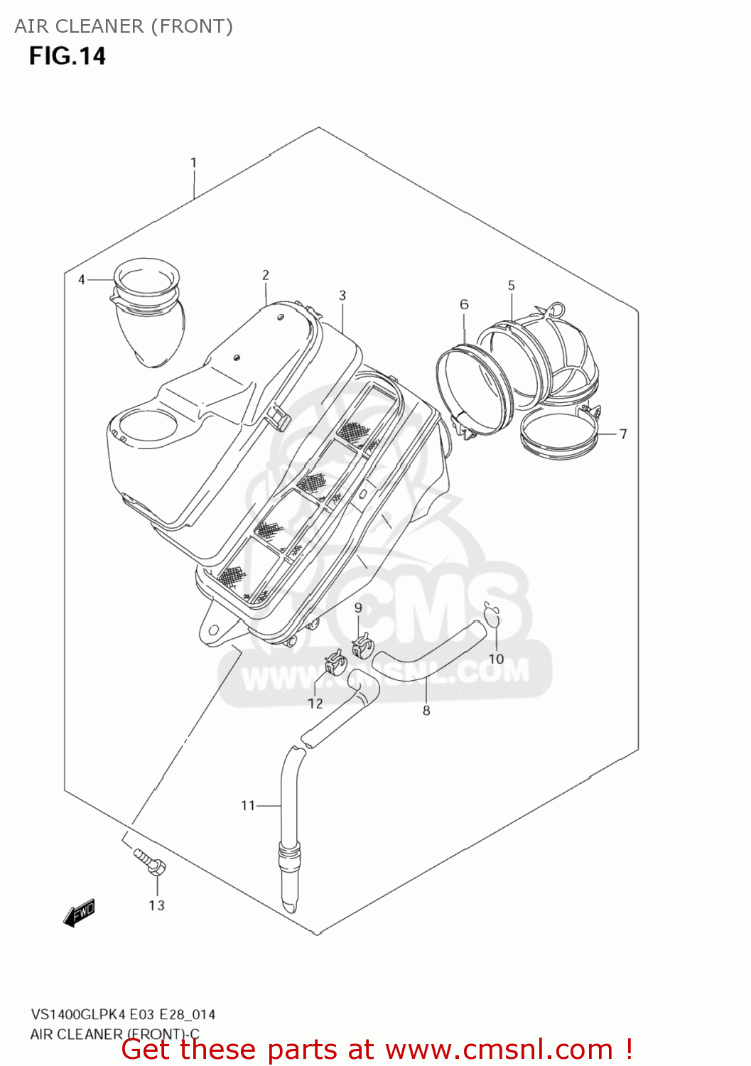AIR CLEANER (FRONT) VS1400GLP BOULEVARD S83 2008 (K8) CALIFORNIA (E33)