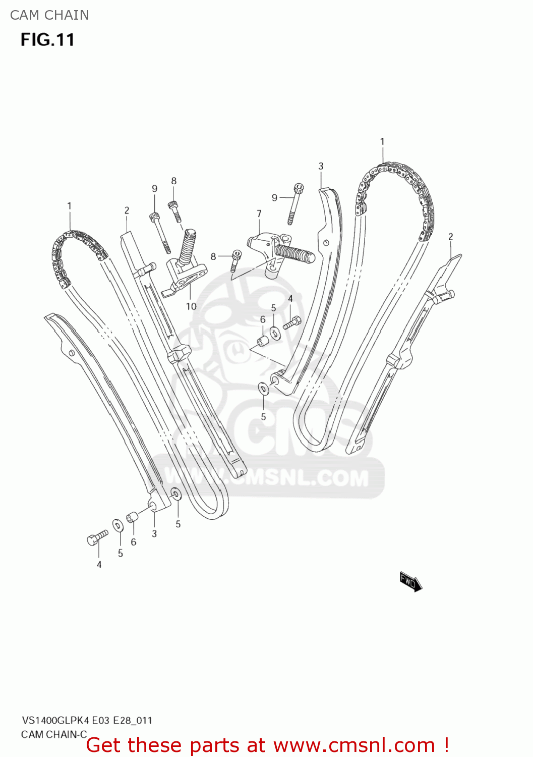 CAM CHAIN VS1400GLP BOULEVARD S83 2008 (K8) CALIFORNIA (E33)