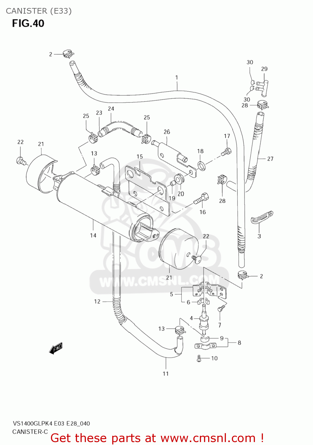 CANISTER (E33) VS1400GLP BOULEVARD S83 2008 (K8) CALIFORNIA (E33)