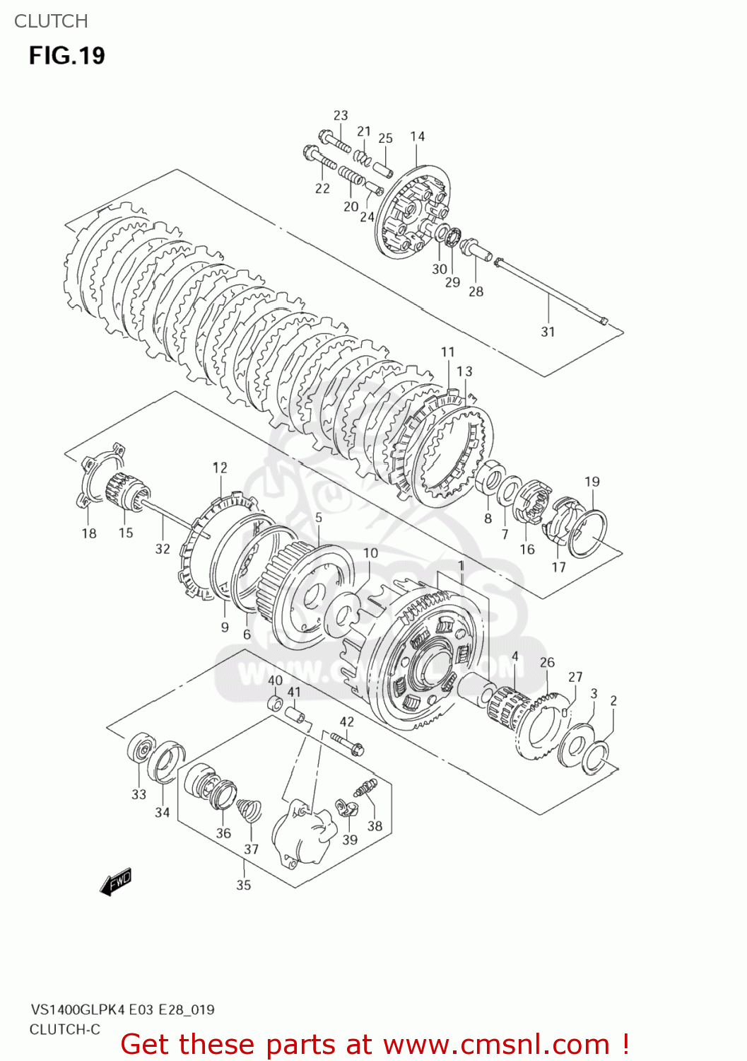 CLUTCH VS1400GLP BOULEVARD S83 2008 (K8) CALIFORNIA (E33)