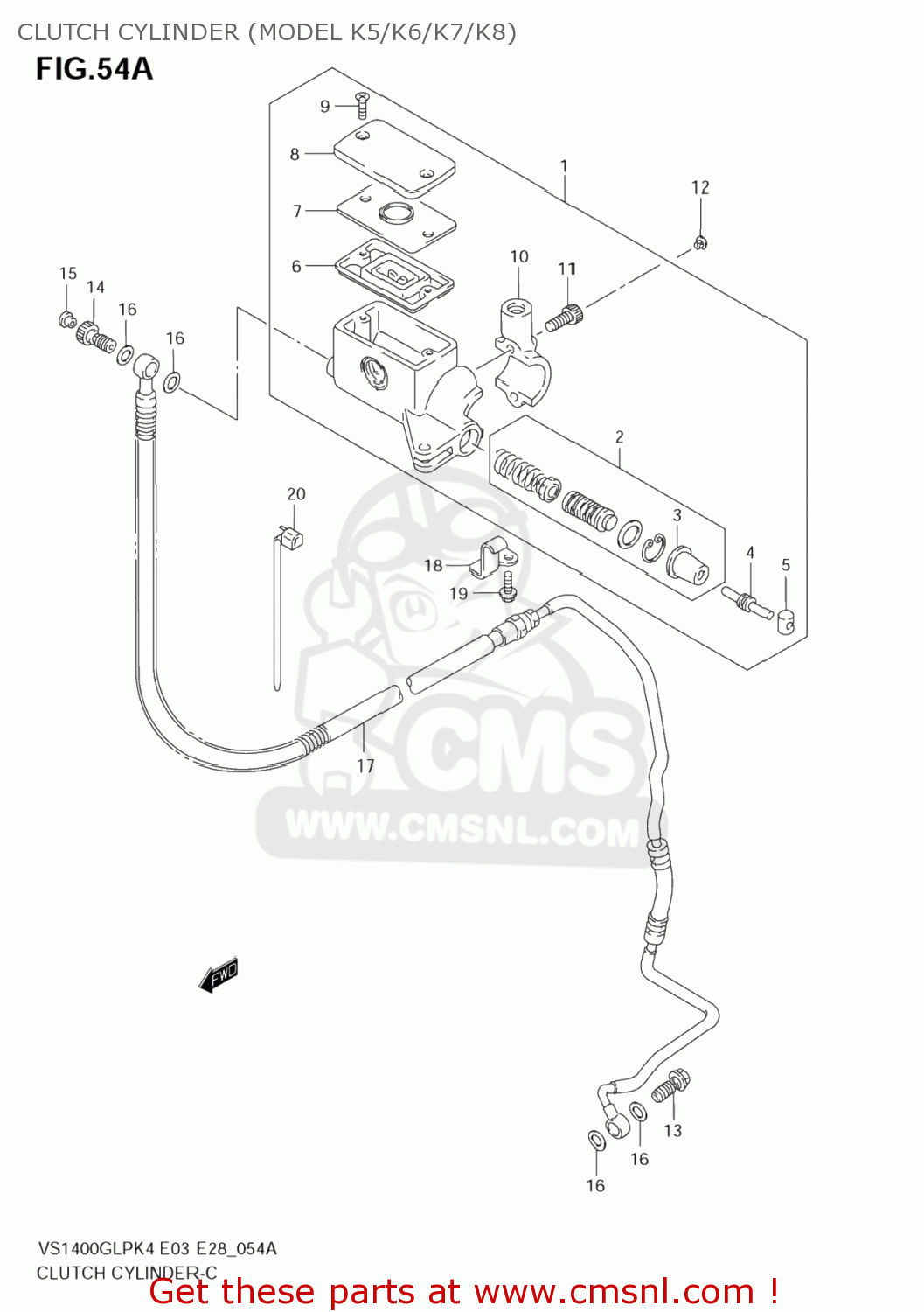CLUTCH CYLINDER (MODEL K5/K6/K7/K8) VS1400GLP BOULEVARD S83 2008 (K8) CALIFORNIA (E33)