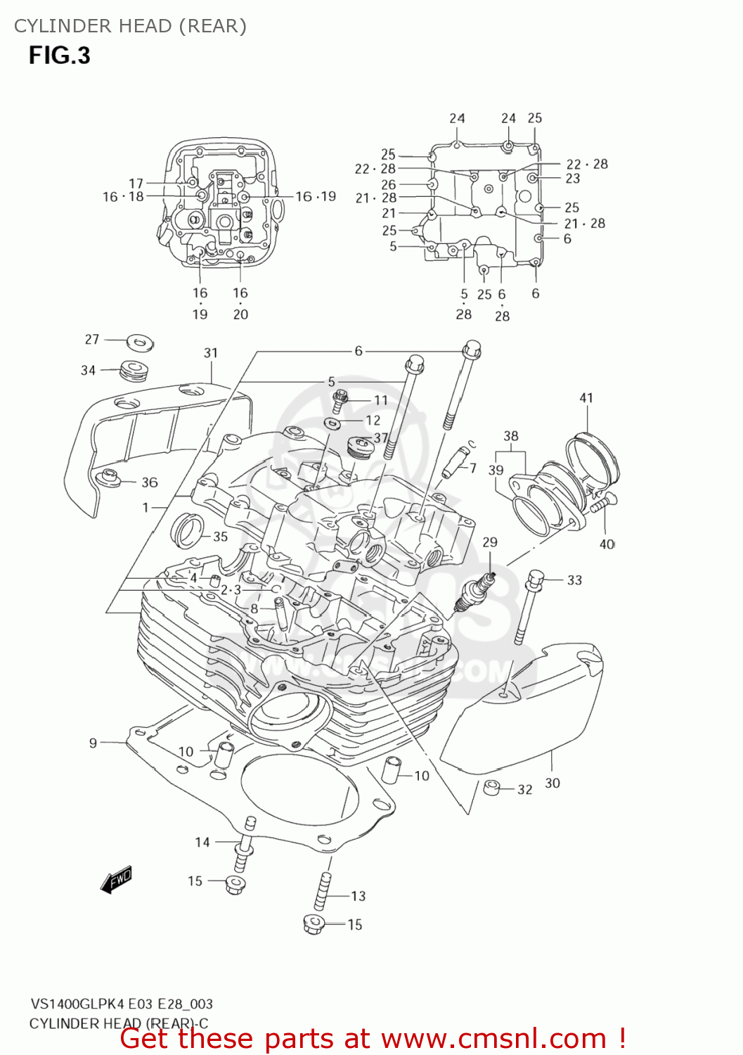 CYLINDER HEAD (REAR) VS1400GLP BOULEVARD S83 2008 (K8) CALIFORNIA (E33)