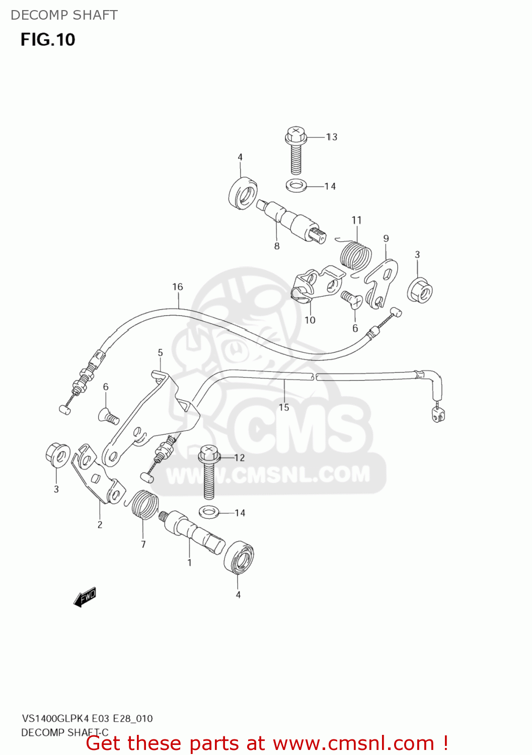 DECOMP SHAFT VS1400GLP BOULEVARD S83 2008 (K8) CALIFORNIA (E33)