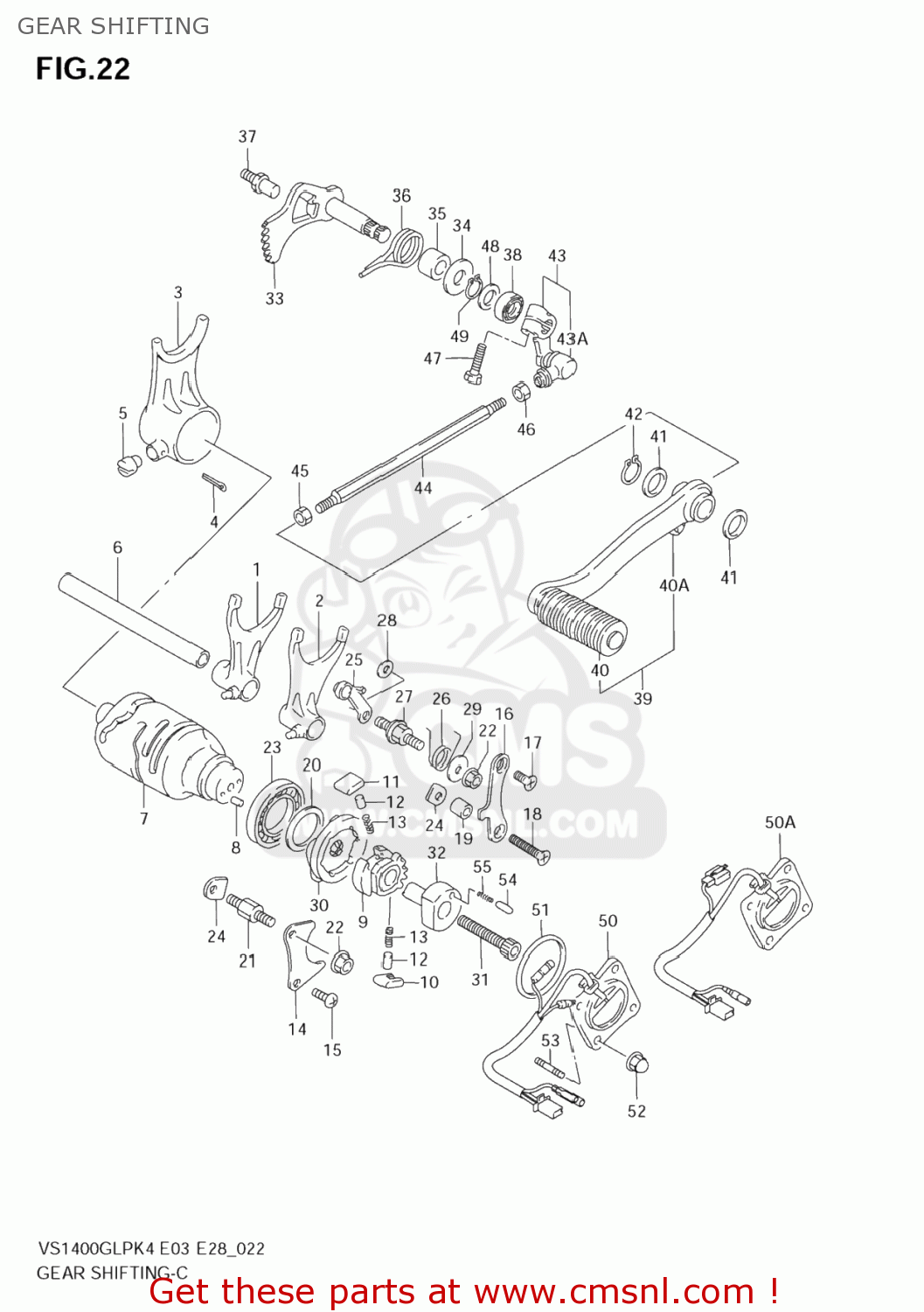GEAR SHIFTING VS1400GLP BOULEVARD S83 2008 (K8) CALIFORNIA (E33)