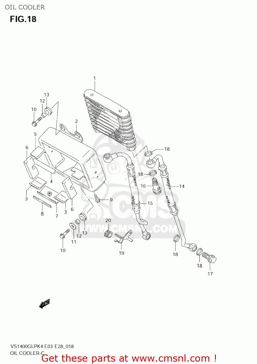 OIL COOLER VS1400GLP BOULEVARD S83 2008 (K8) CALIFORNIA (E33)