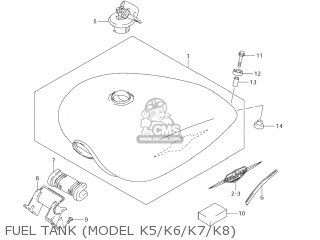 FUEL TANK (MODEL K5/K6/K7/K8) - VS1400GLP BOULEVARD S83 2008 (K8) CALIFORNIA (E33)