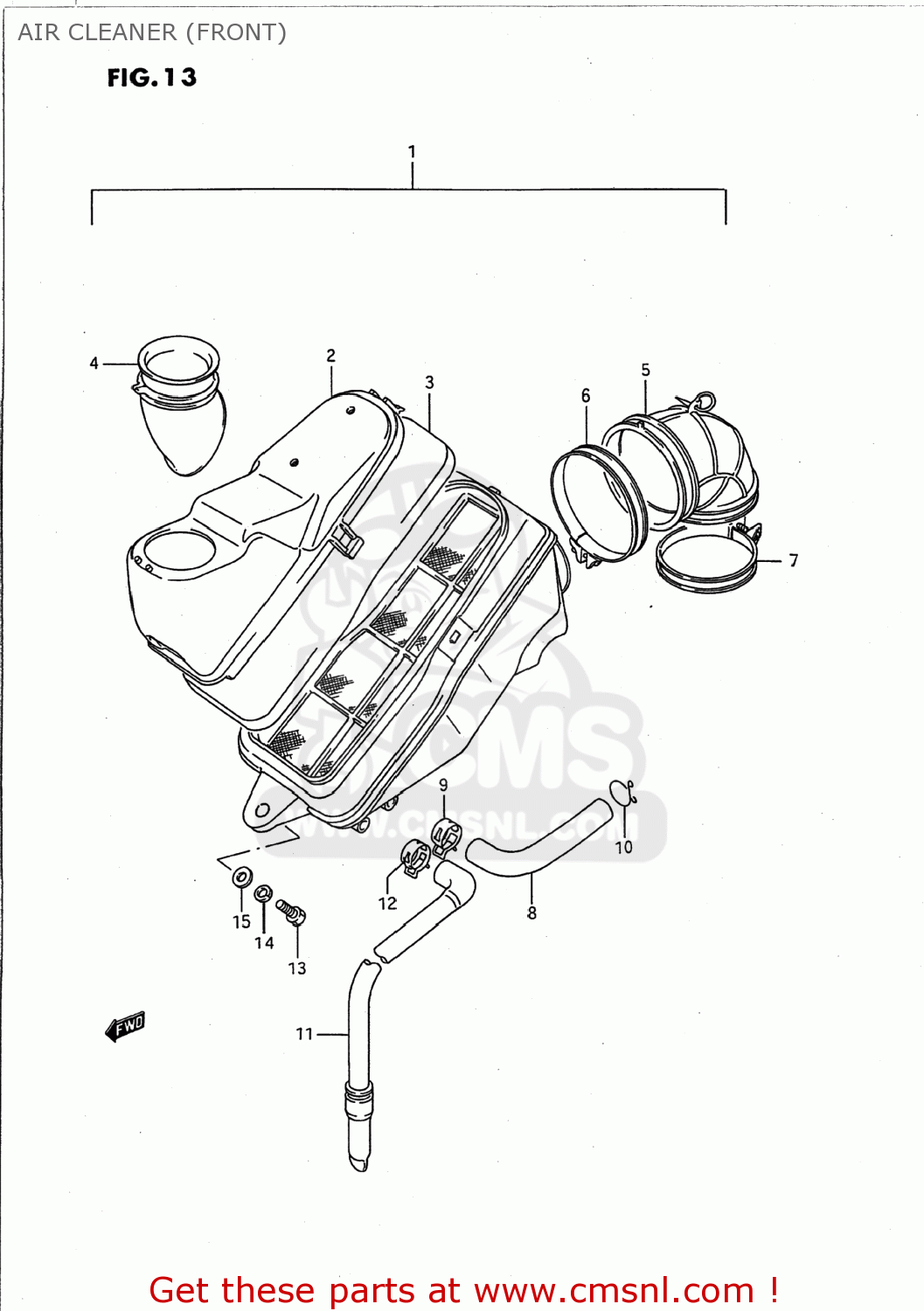 Suzuki VS1400GLP INTRUDER 1987 (H) USA (E03) AIR CLEANER (FRONT) - buy ...