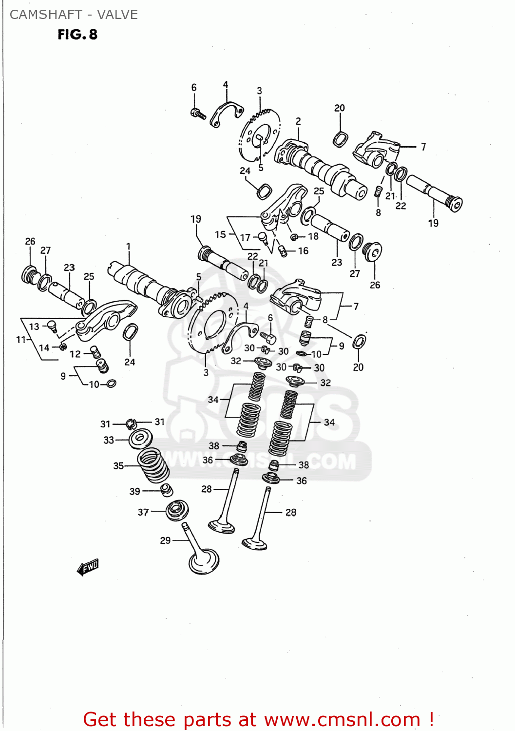 CAMSHAFT - VALVE VS1400GLP INTRUDER 1987 (H) USA (E03)