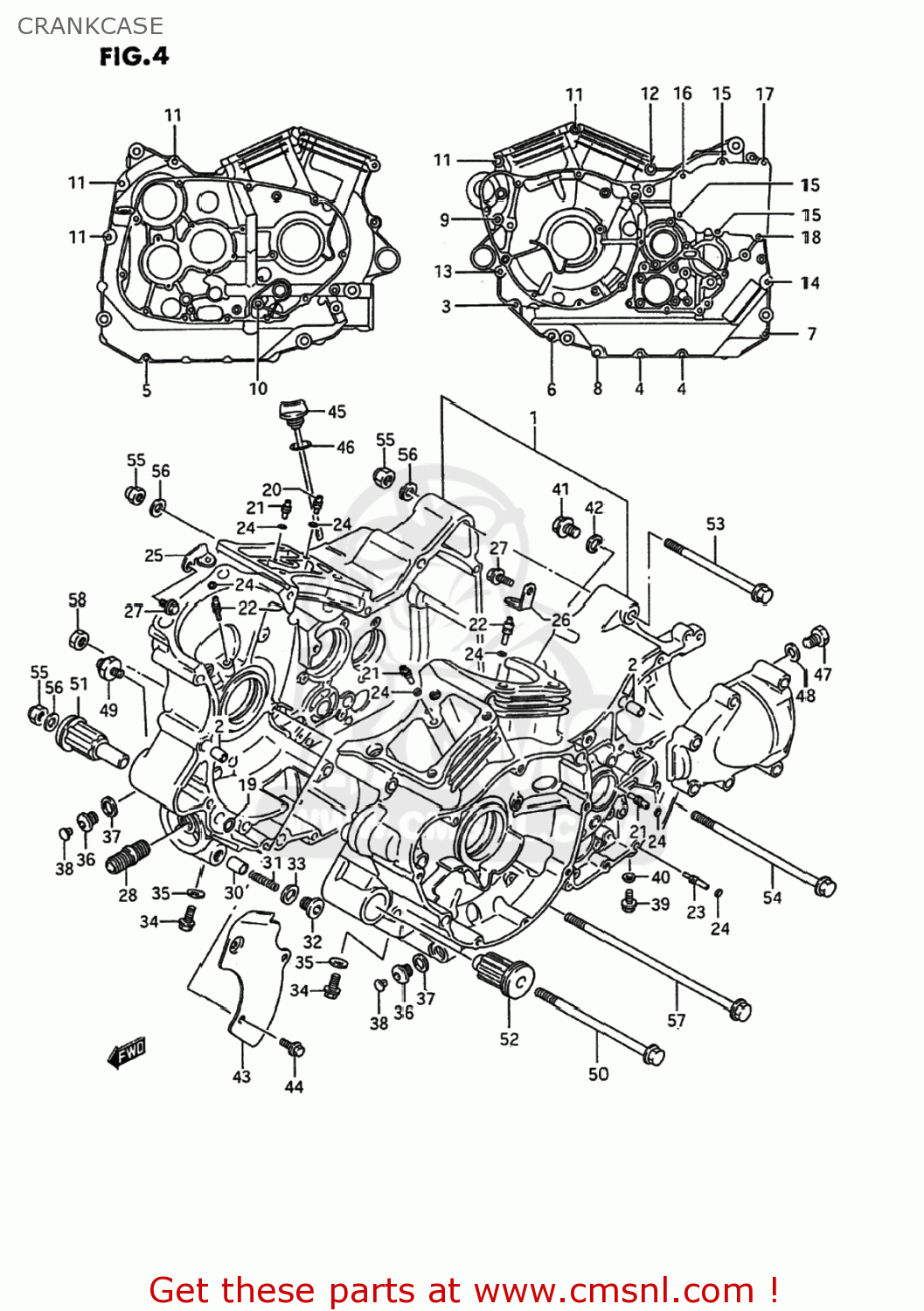 CRANKCASE VS1400GLP INTRUDER 1987 (H) USA (E03)