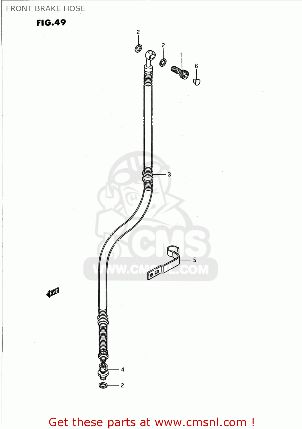 FRONT BRAKE HOSE VS1400GLP INTRUDER 1987 (H) USA (E03)