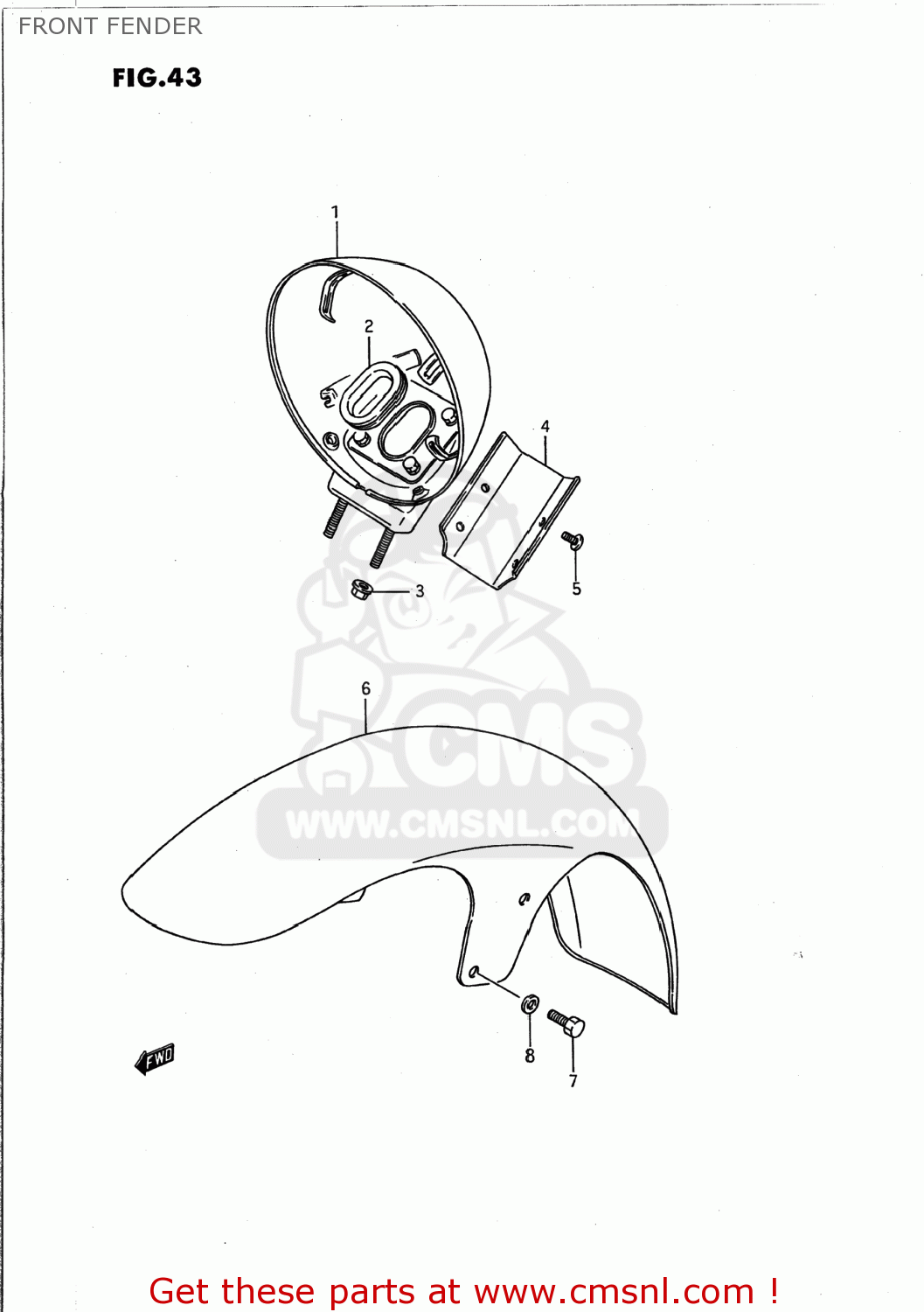 FRONT FENDER VS1400GLP INTRUDER 1987 (H) USA (E03)