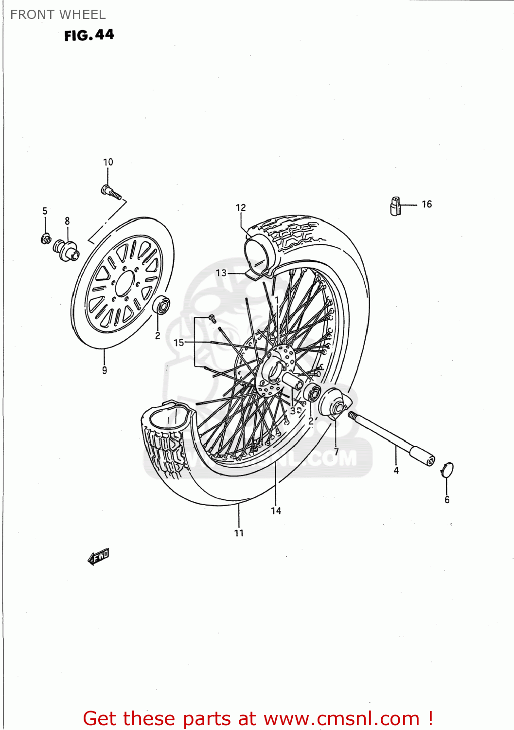 FRONT WHEEL VS1400GLP INTRUDER 1987 (H) USA (E03)