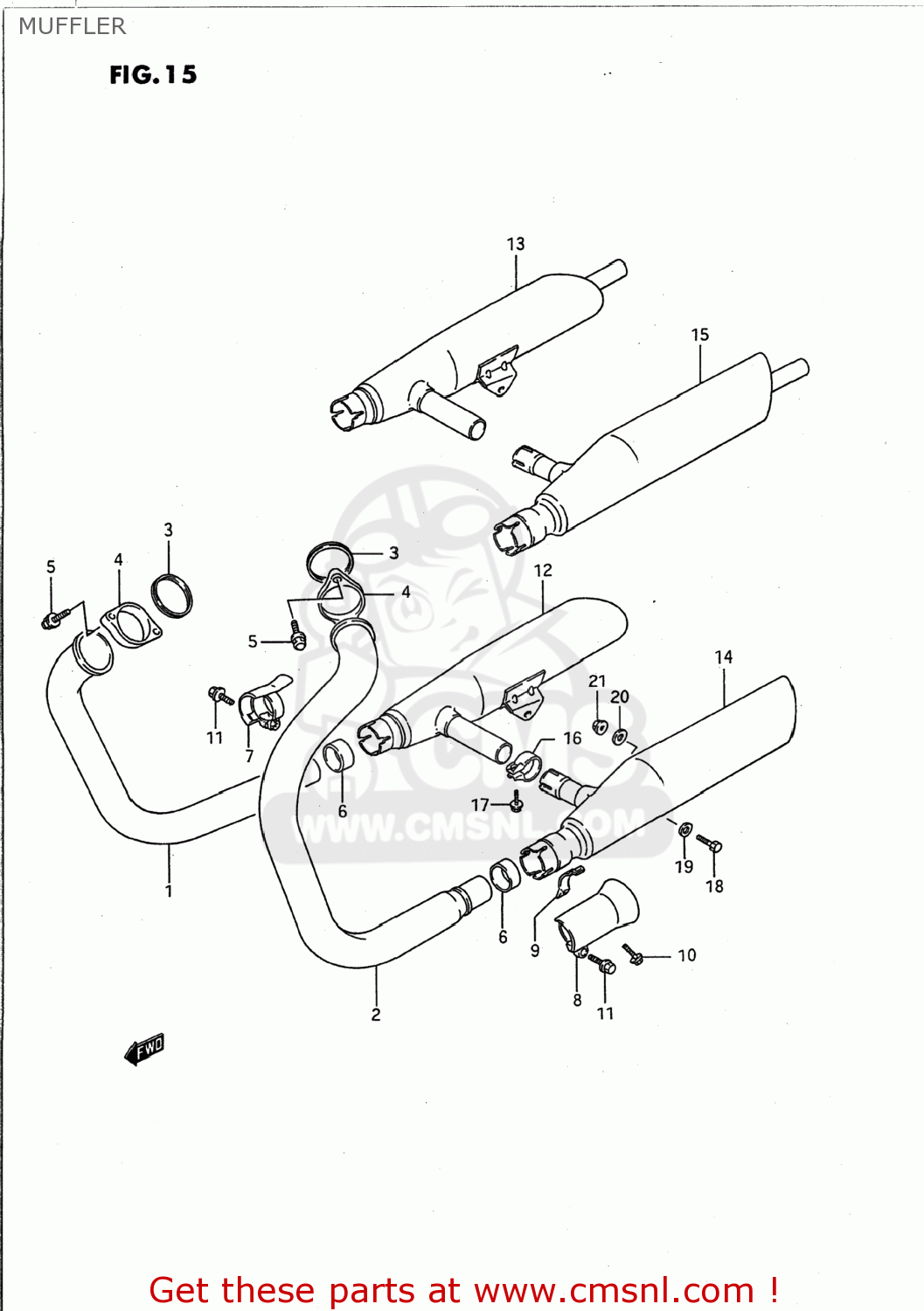MUFFLER VS1400GLP INTRUDER 1987 (H) USA (E03)
