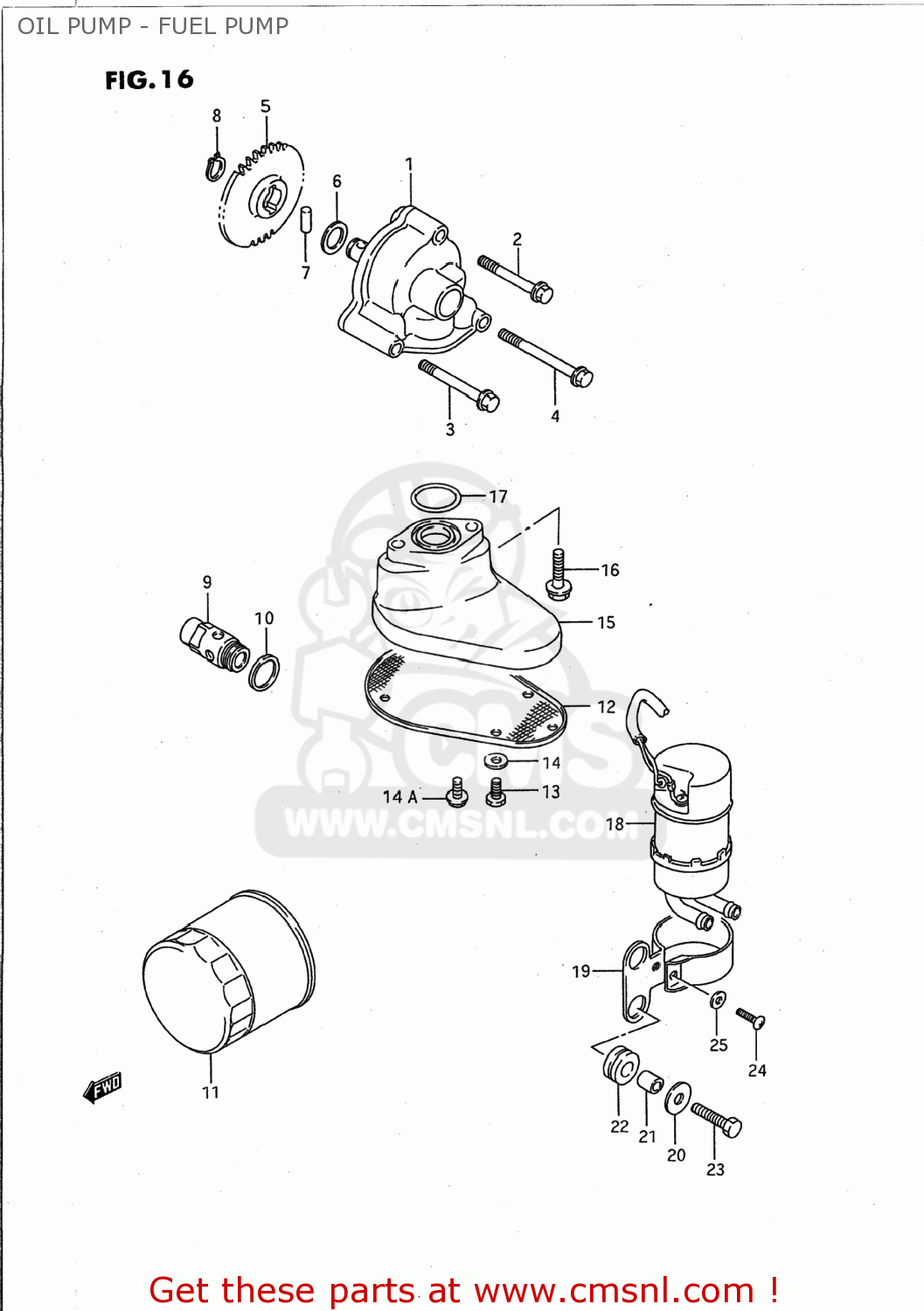 OIL PUMP - FUEL PUMP VS1400GLP INTRUDER 1987 (H) USA (E03)
