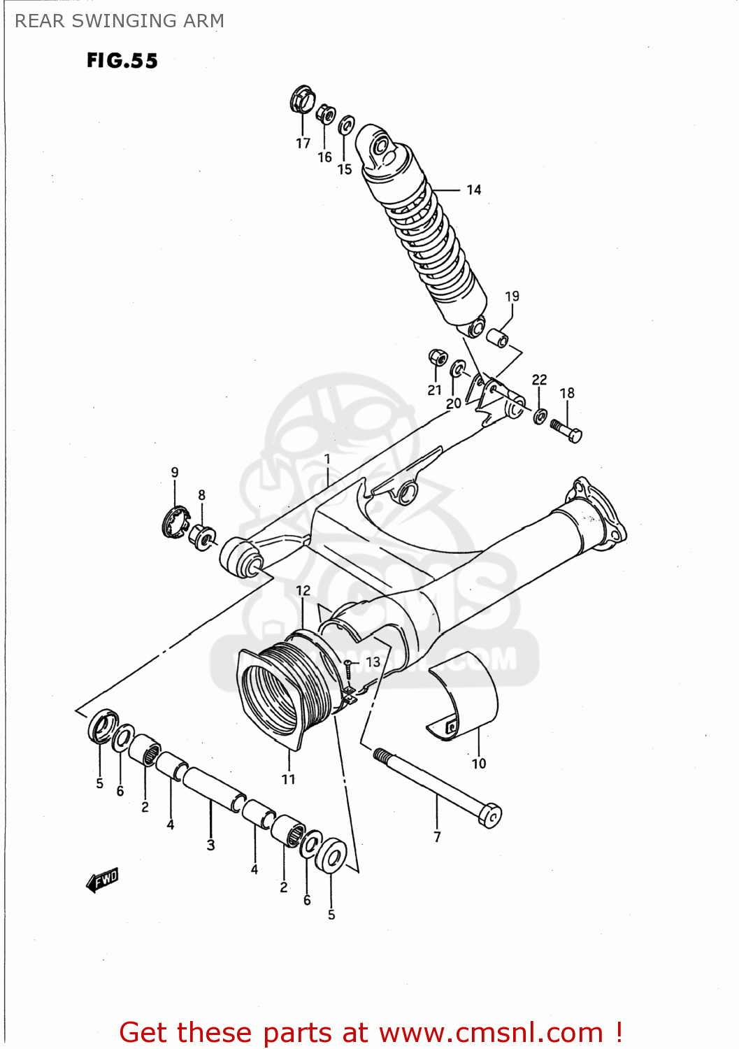 REAR SWINGING ARM VS1400GLP INTRUDER 1987 (H) USA (E03)