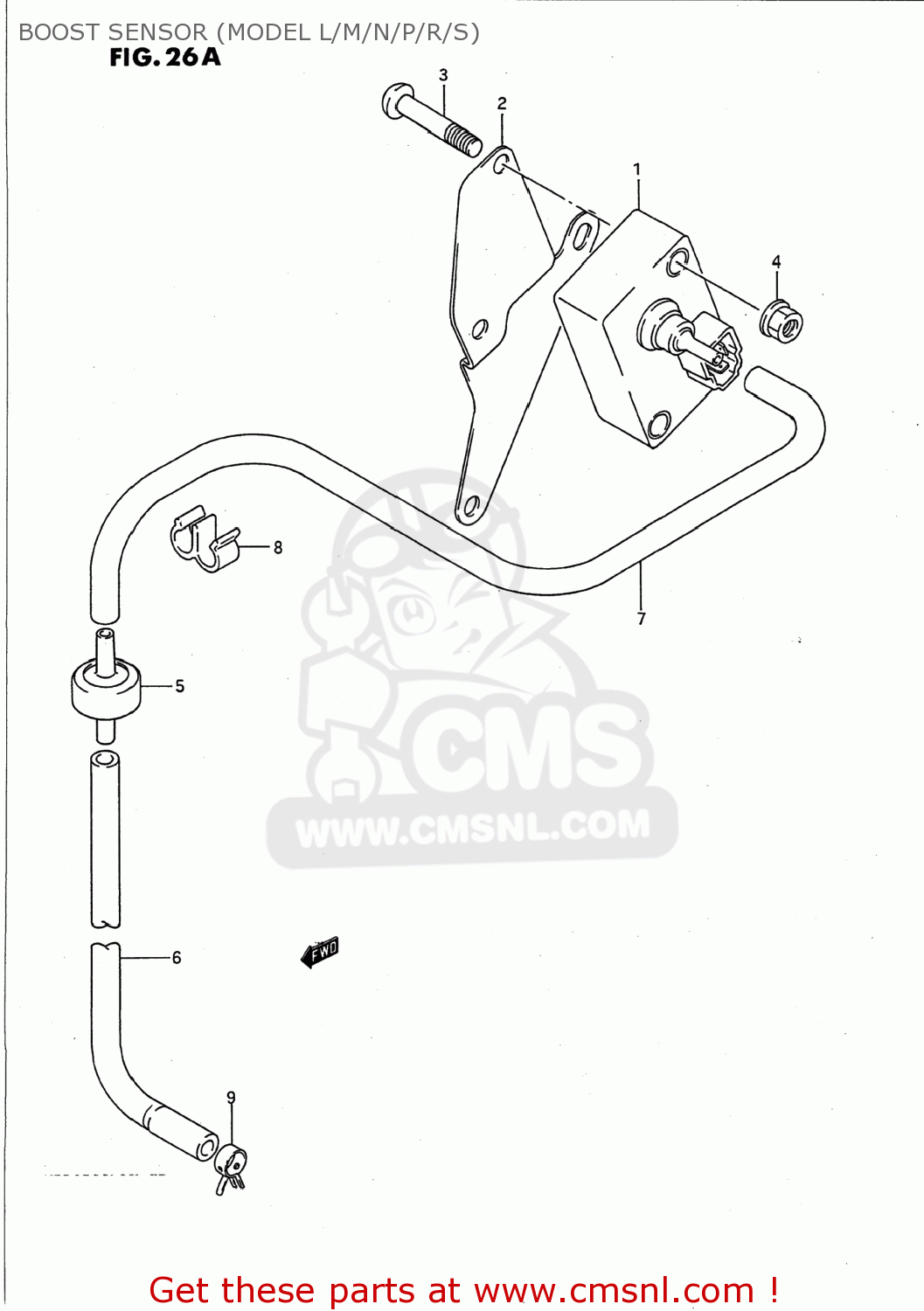 BOOST SENSOR (MODEL L/M/N/P/R/S) VS1400GLP INTRUDER 1988 (J) USA (E03)