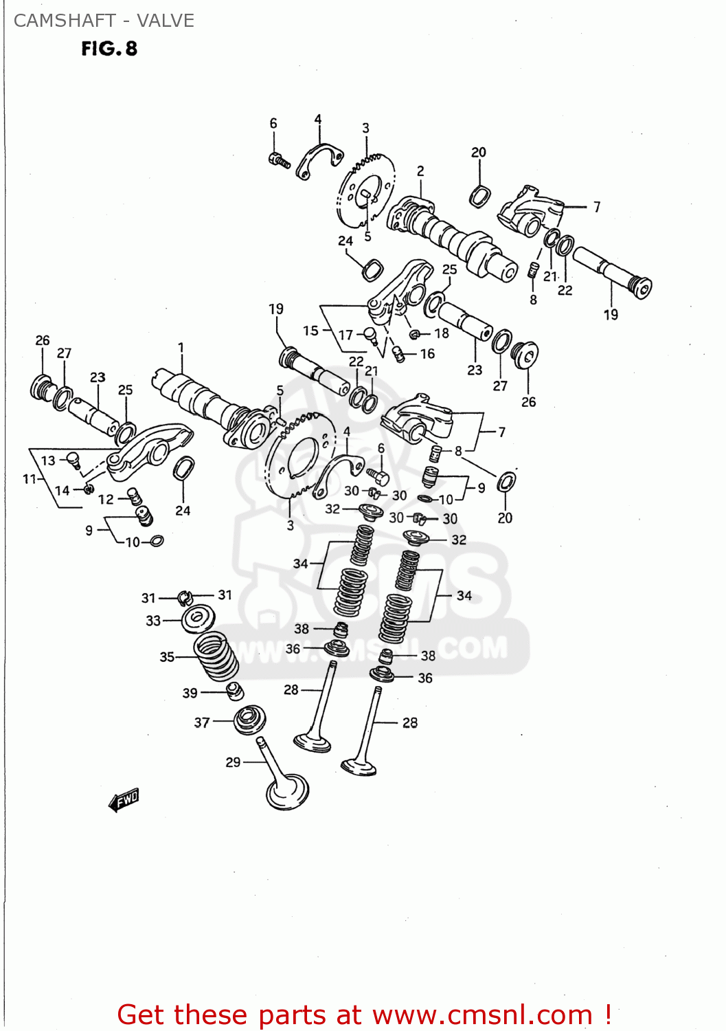 CAMSHAFT - VALVE VS1400GLP INTRUDER 1988 (J) USA (E03)