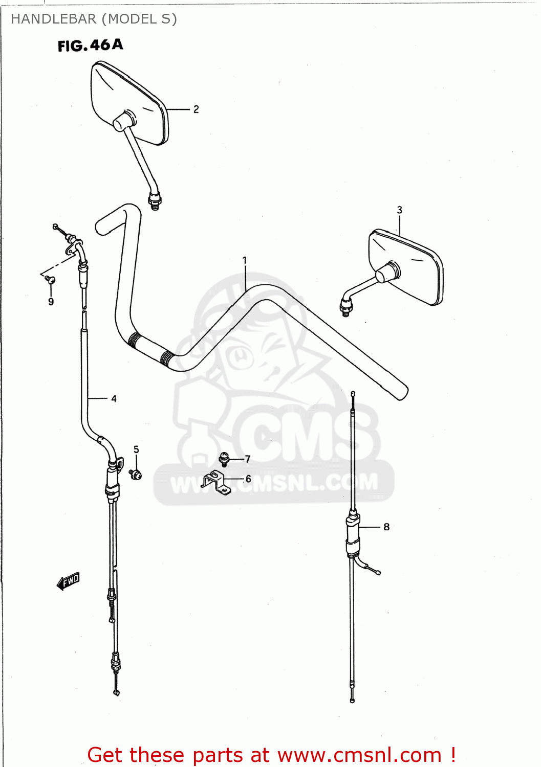 HANDLEBAR (MODEL S) VS1400GLP INTRUDER 1988 (J) USA (E03)