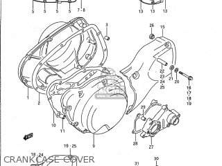 CRANKCASE COVER - VS1400GLP INTRUDER 1988 (J) USA (E03)