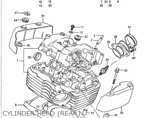 CYLINDER HEAD (REAR) - VS1400GLP INTRUDER 1988 (J) USA (E03)
