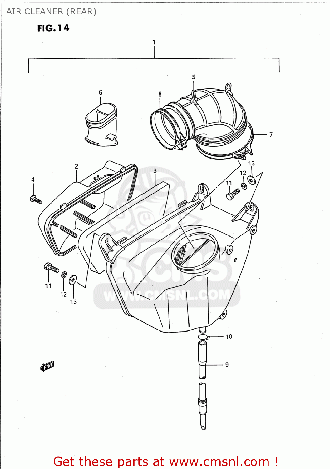 AIR CLEANER (REAR) VS1400GLP INTRUDER 1989 (K) USA (E03)
