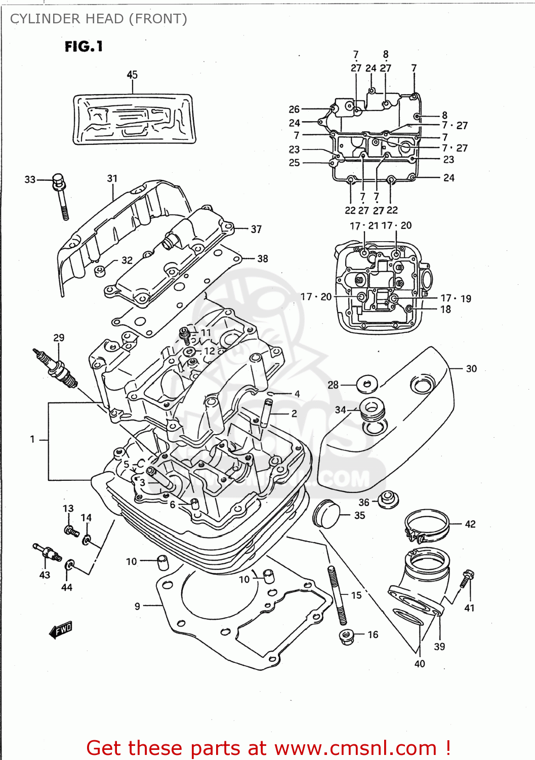 CYLINDER HEAD (FRONT) VS1400GLP INTRUDER 1989 (K) USA (E03)