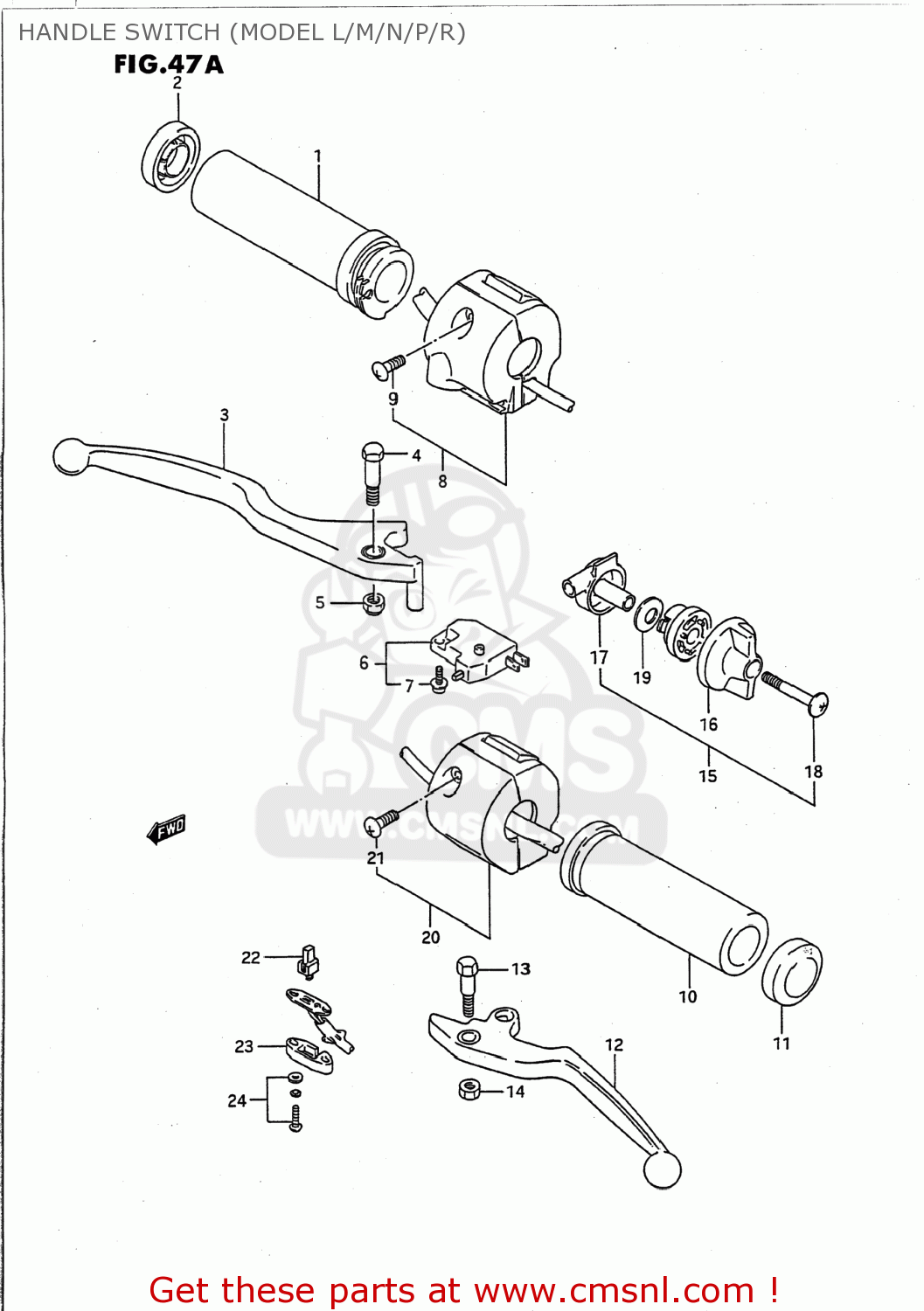 HANDLE SWITCH (MODEL L/M/N/P/R) VS1400GLP INTRUDER 1989 (K) USA (E03)