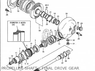 PROPELLER SHAFT - FINAL DRIVE GEAR - VS1400GLP INTRUDER 1989 (K) USA (E03)