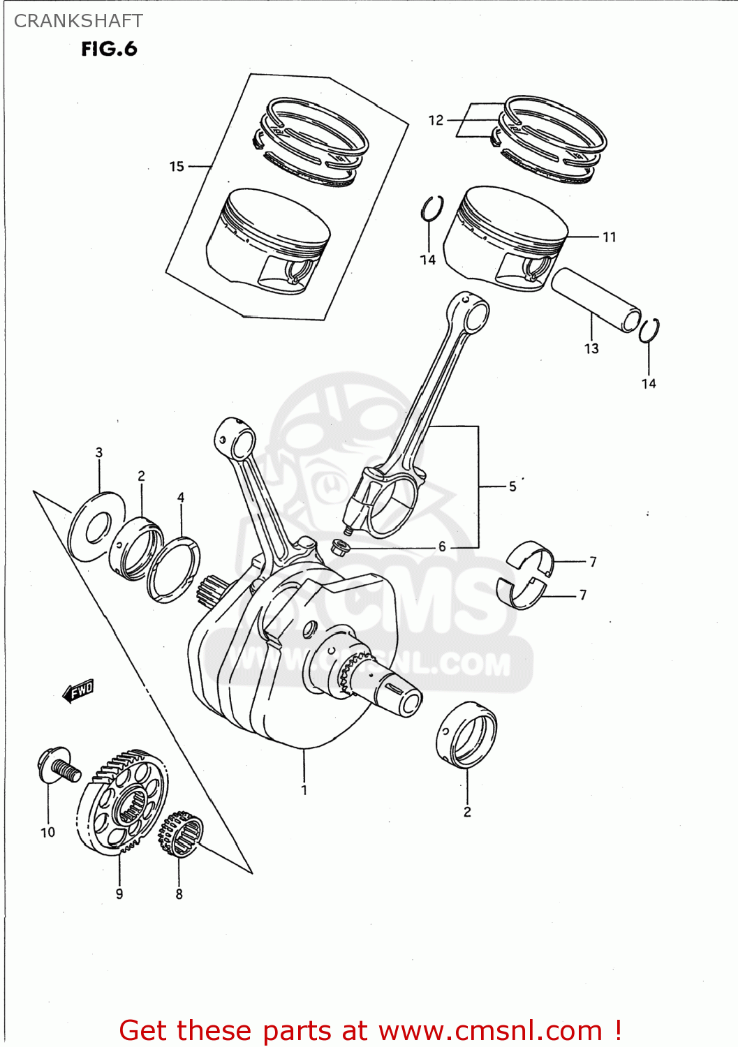 CRANKSHAFT VS1400GLP INTRUDER 1990 (L) USA (E03)