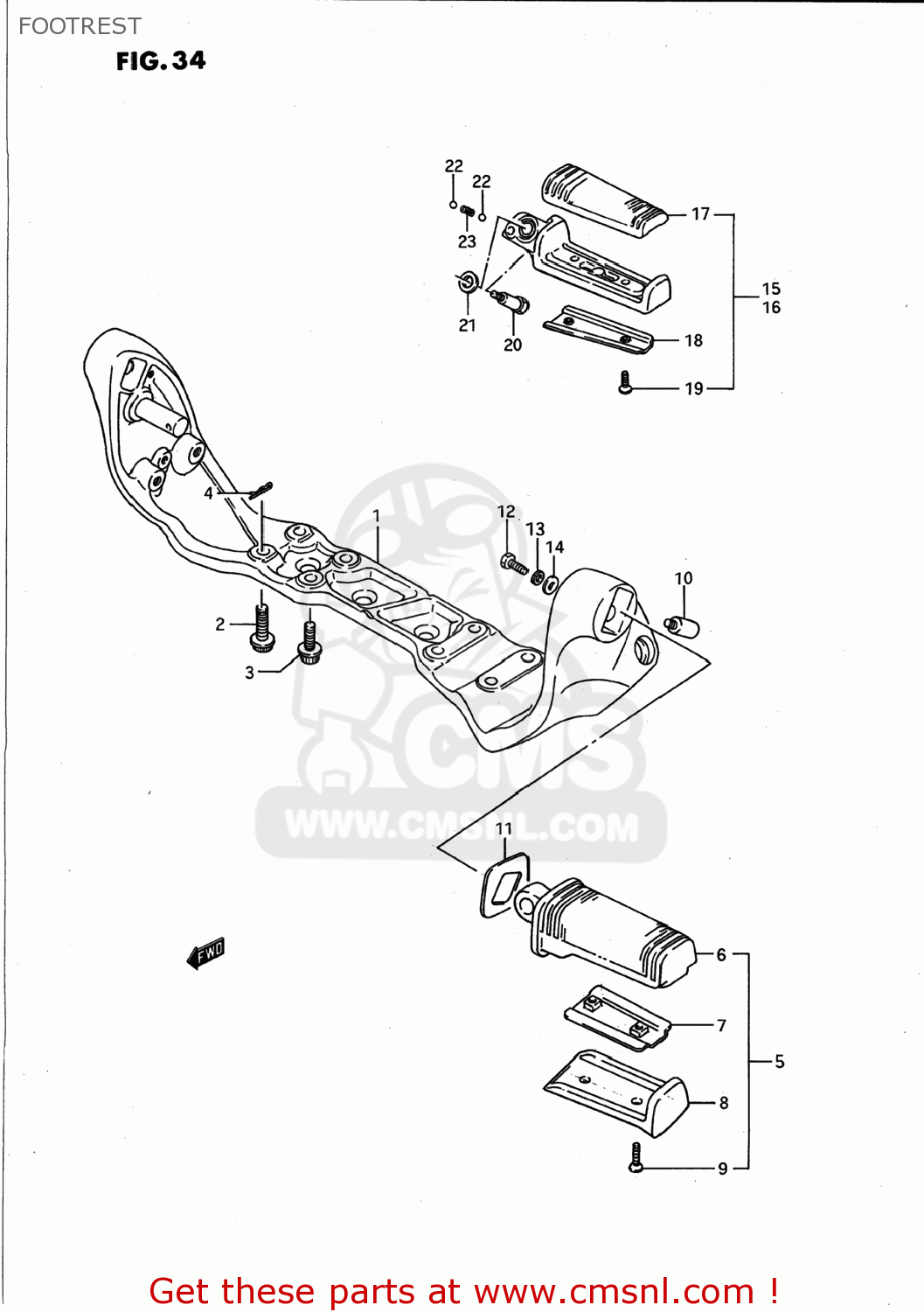FOOTREST VS1400GLP INTRUDER 1990 (L) USA (E03)