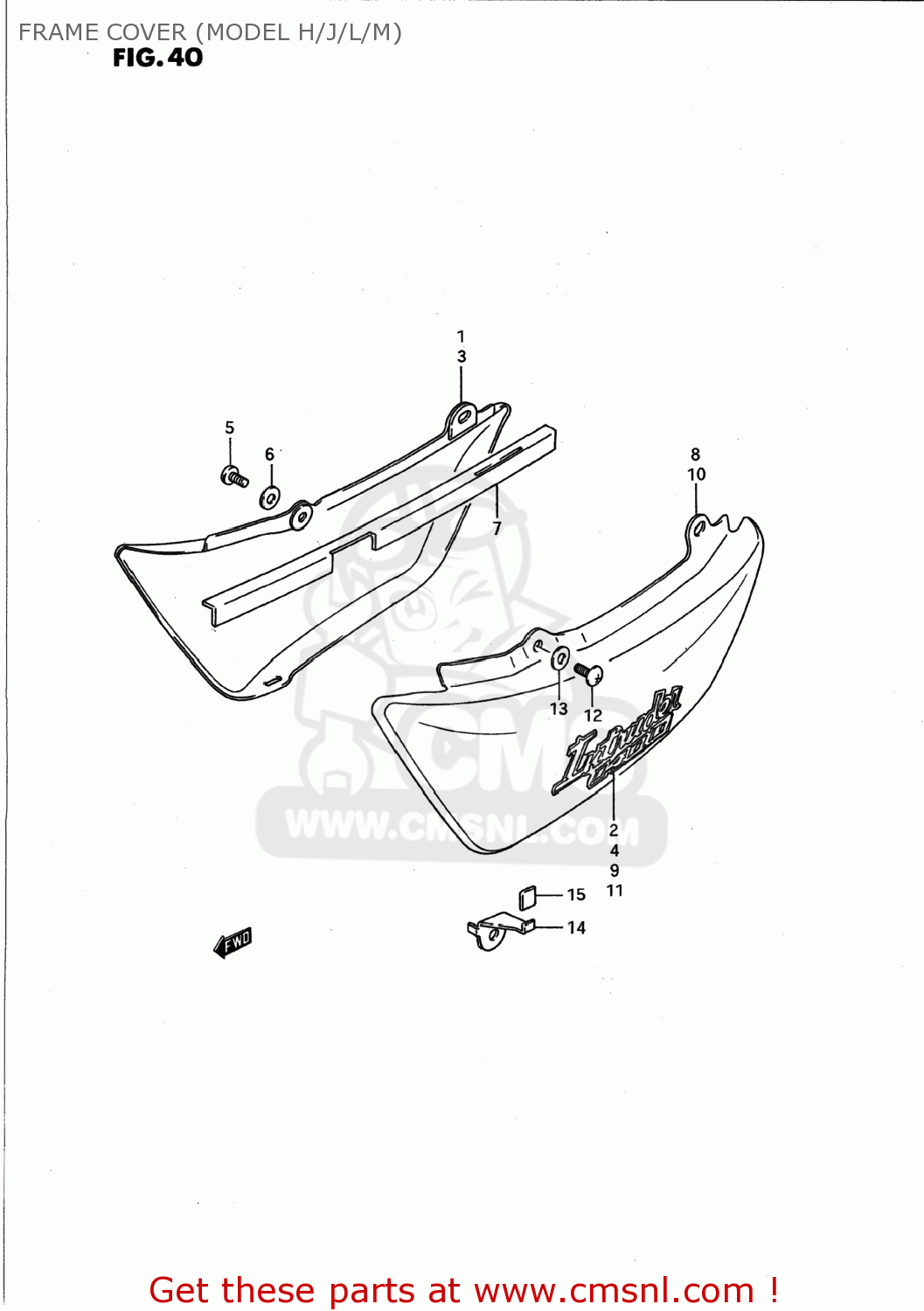 FRAME COVER (MODEL H/J/L/M) VS1400GLP INTRUDER 1990 (L) USA (E03)