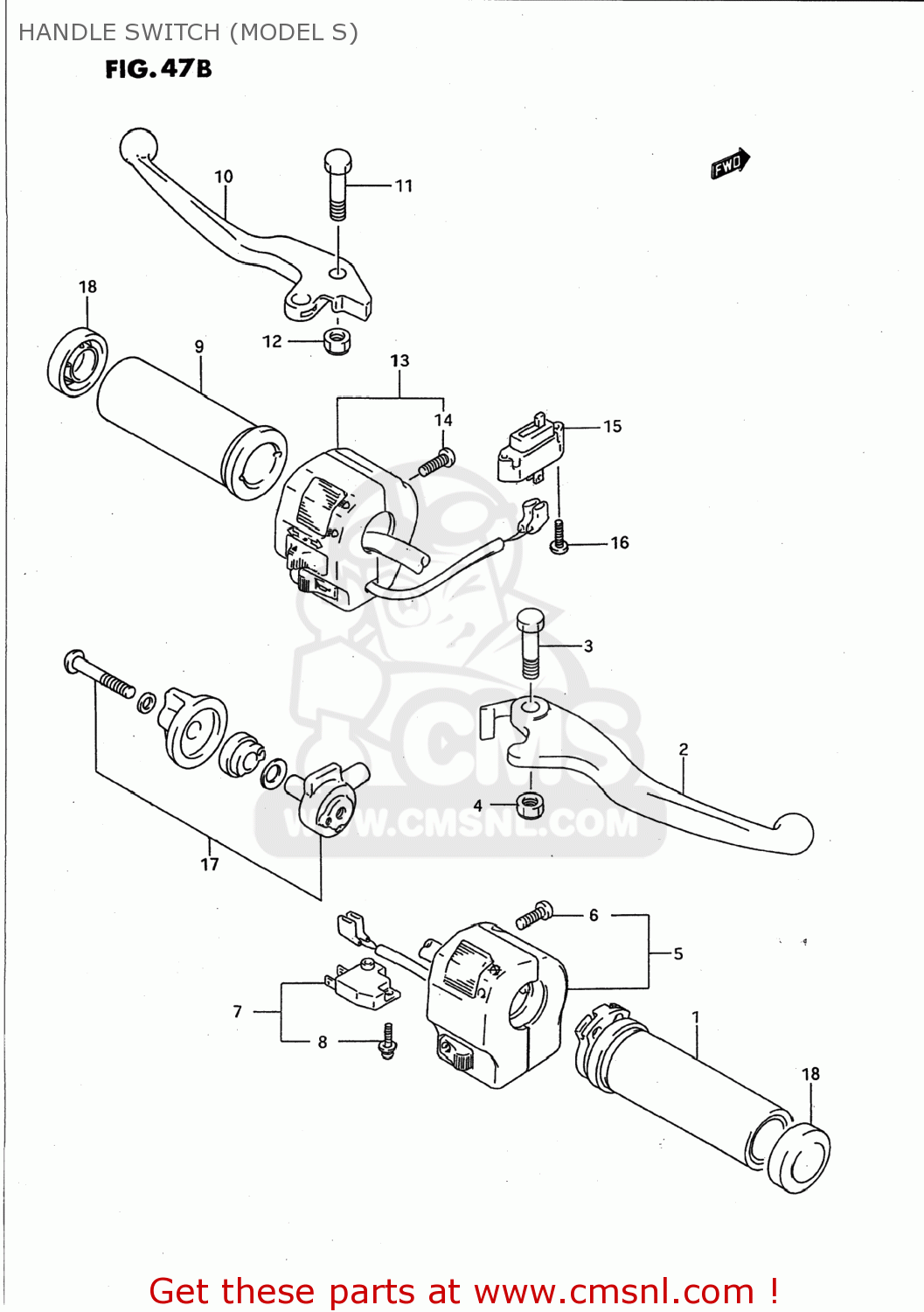 HANDLE SWITCH (MODEL S) VS1400GLP INTRUDER 1990 (L) USA (E03)
