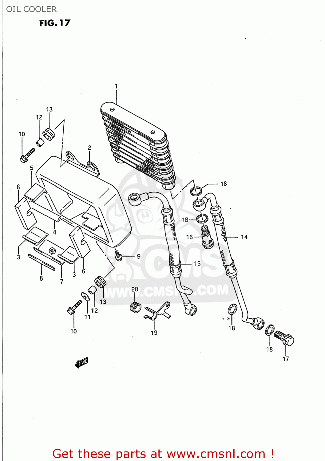 OIL COOLER VS1400GLP INTRUDER 1990 (L) USA (E03)