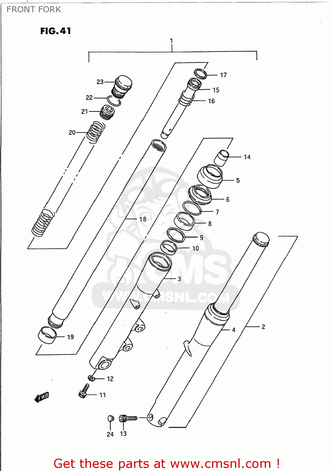 FRONT FORK VS1400GLP INTRUDER 1991 (M) USA (E03)