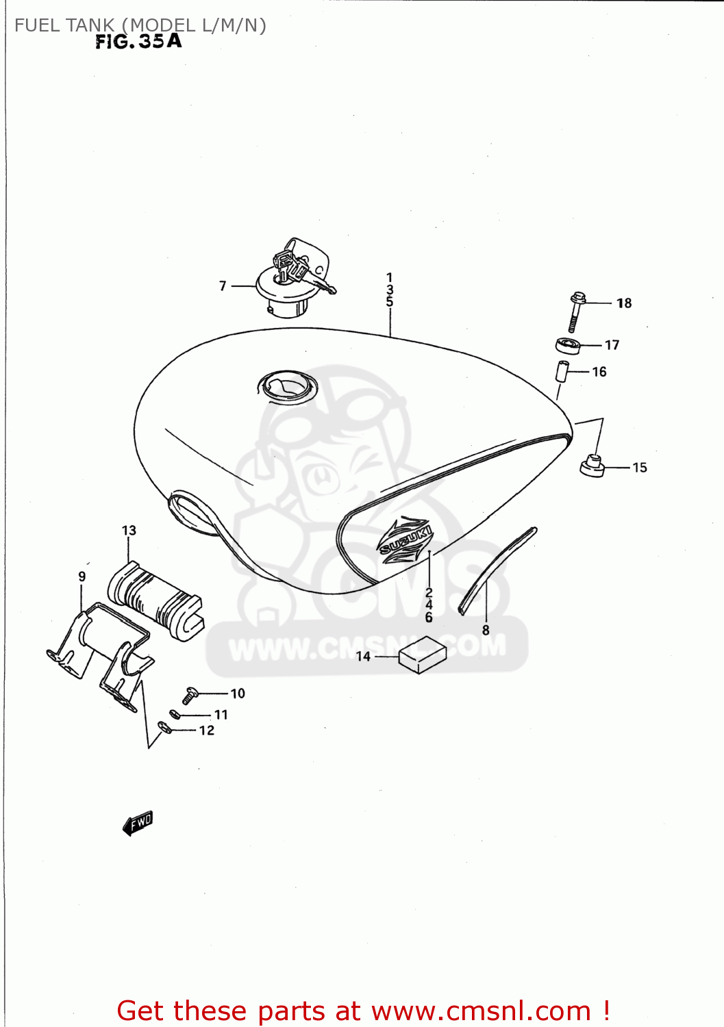 FUEL TANK (MODEL L/M/N) VS1400GLP INTRUDER 1991 (M) USA (E03)