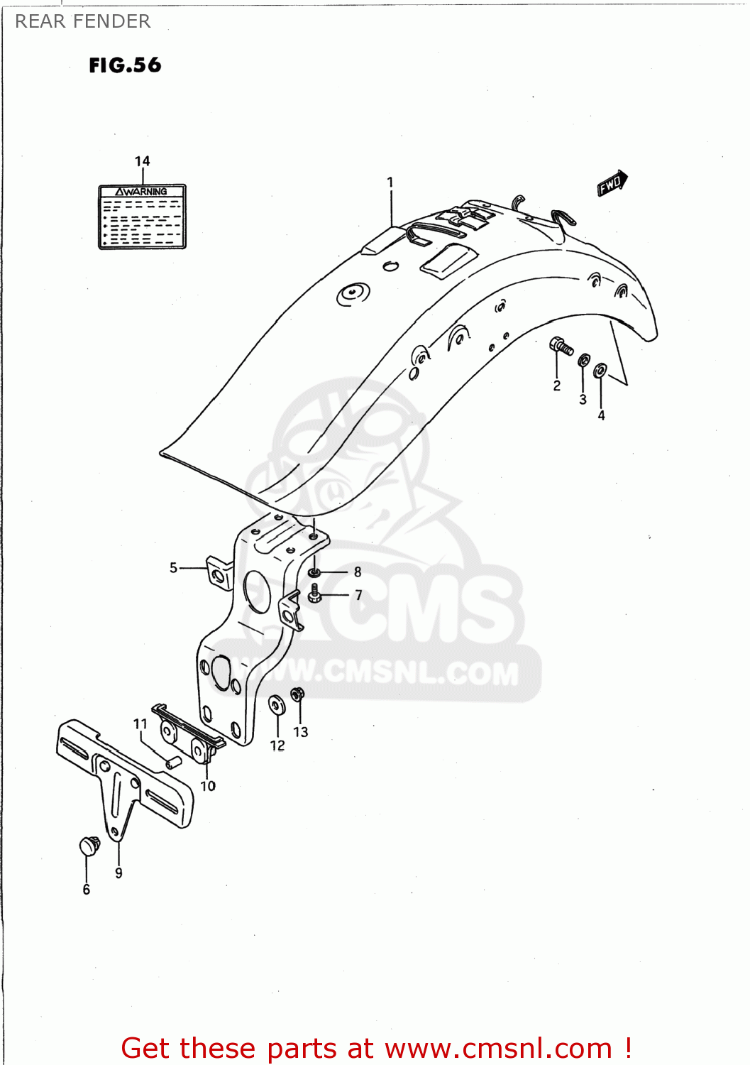 REAR FENDER VS1400GLP INTRUDER 1991 (M) USA (E03)