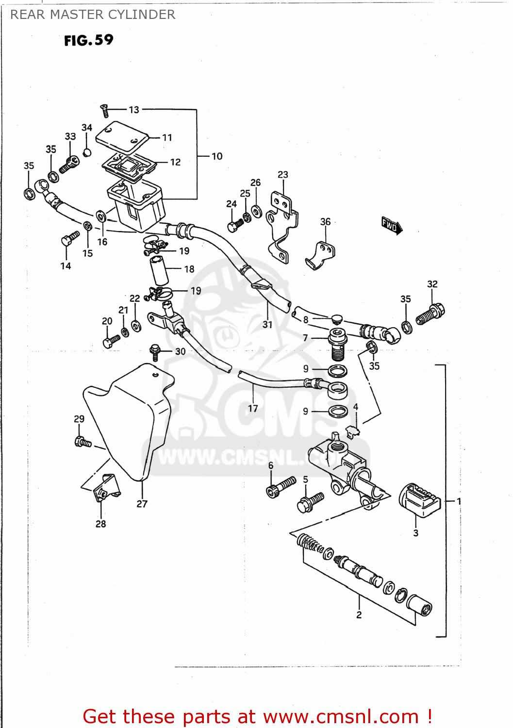 REAR MASTER CYLINDER VS1400GLP INTRUDER 1991 (M) USA (E03)